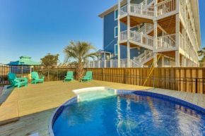 Chic Surf City Retreat with Pool Less Than 1 Block to Beach!